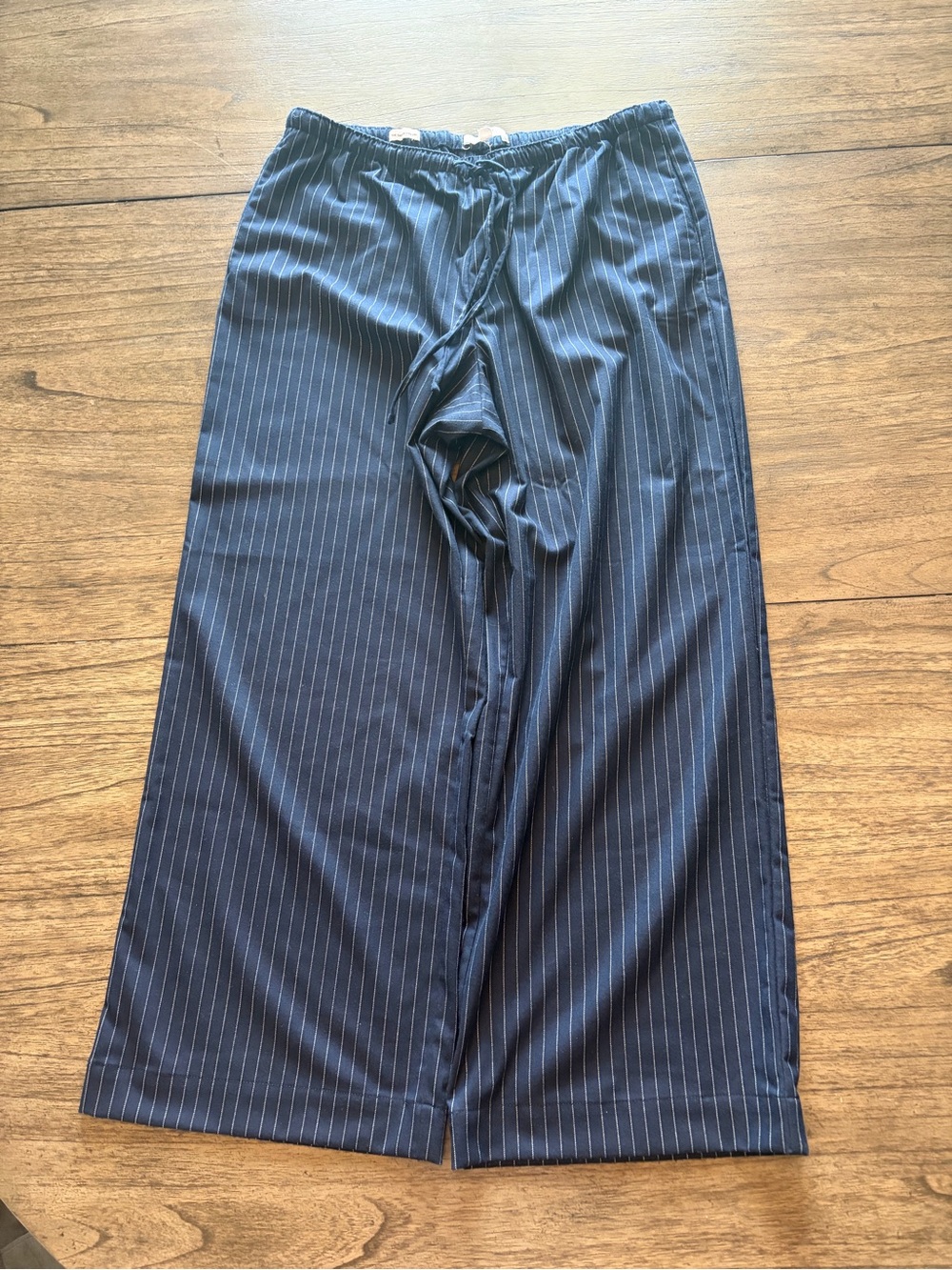 LOFT- Sawyer Pull On Pants ( Navy/White Pinstripe)